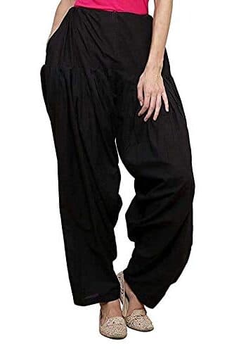 ZyraFit Women’s Black Cotton Patiala Salwar