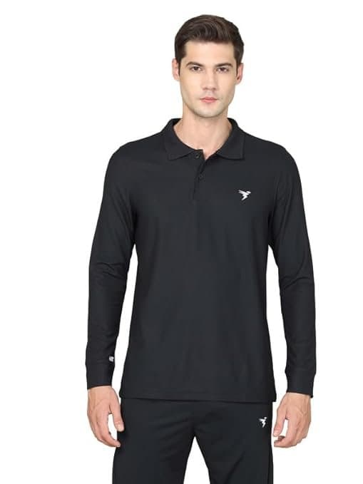 FlexWear Men’s Black Full Sleeve Polo T