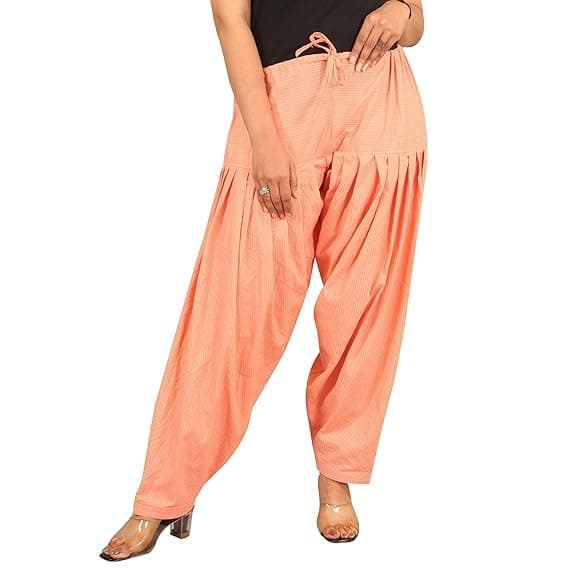 Nayra Styles Women’s Peach Printed Cotton Patiala Salwar