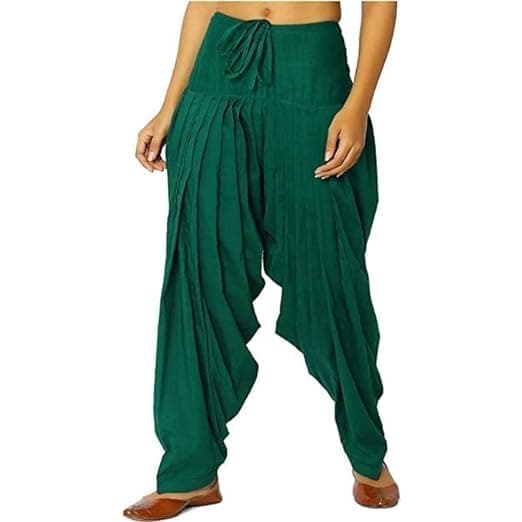 Nayra Styles Women’s Green Cotton Semi Patiala Salwar