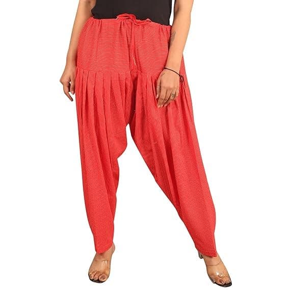 Nayra Styles Women’s Red Printed Cotton Patiala Salwar