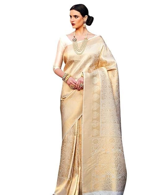 Velmora Women’s Green Banarasi Kanjivaram Silk Saree