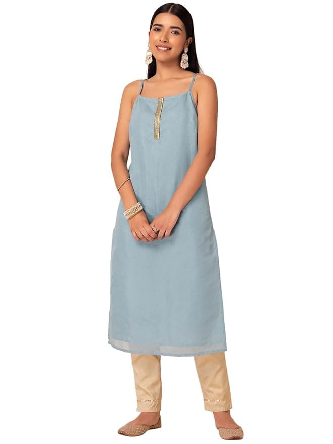 Zyra Women’s Blue Cotton Kurta