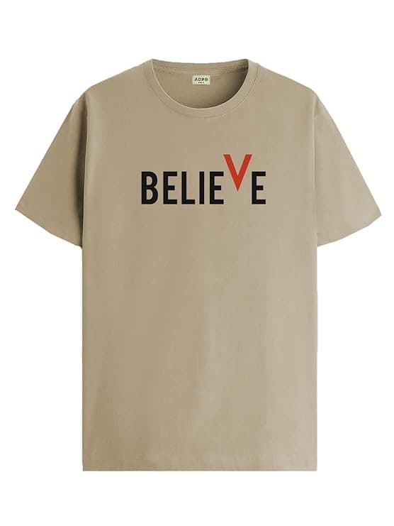 UrbanDrip Men’s Beige Printed T
