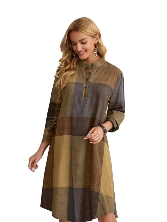 Brown Western Midi Dress