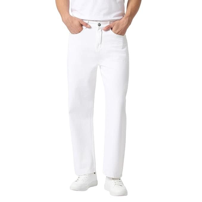 EcomX Men’s White Loose Fit Jeans