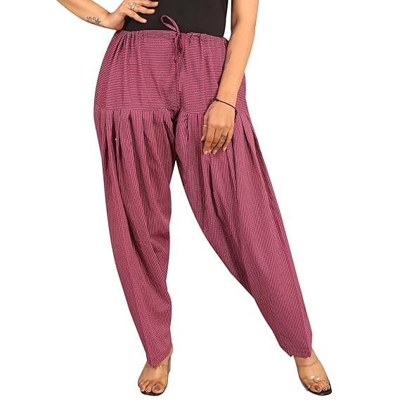 Zymp Women’s Maroon Printed Cotton Patiala Salwar