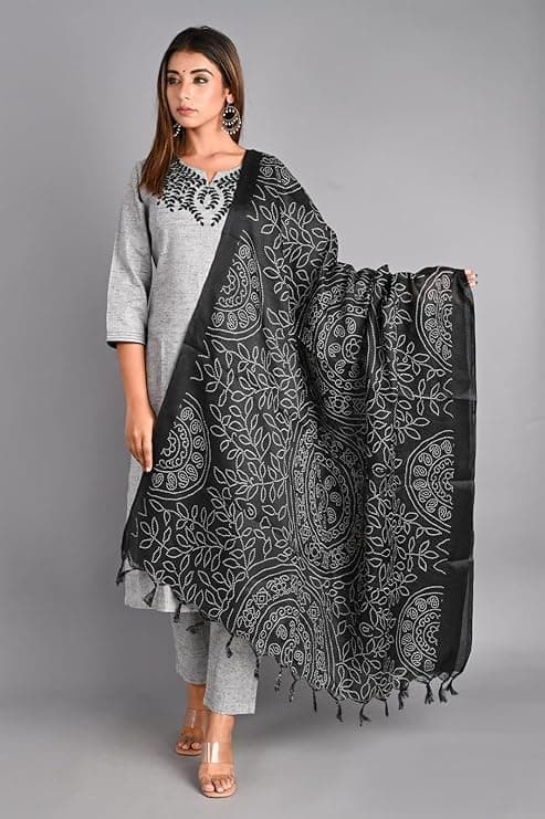 EthniQ Women’s Cotton Kurti Pant Set