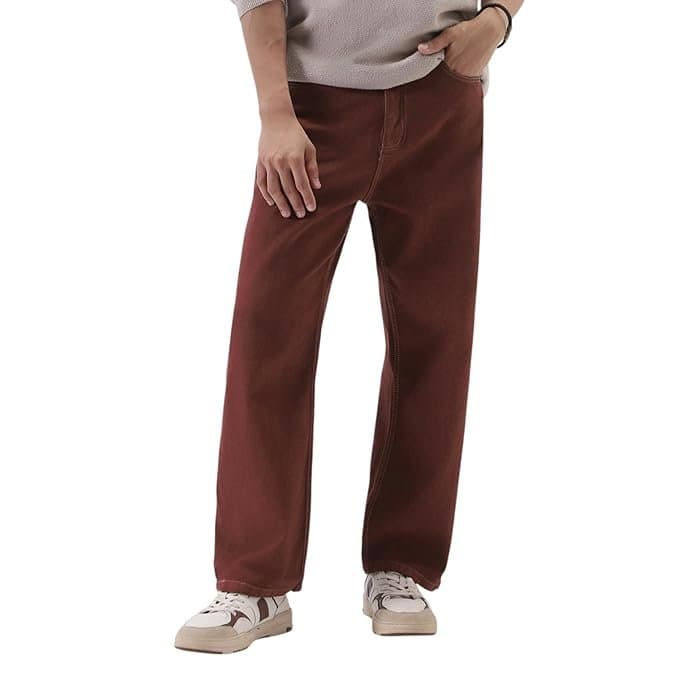 EcomX Men’s Brown Loose Fit Jeans