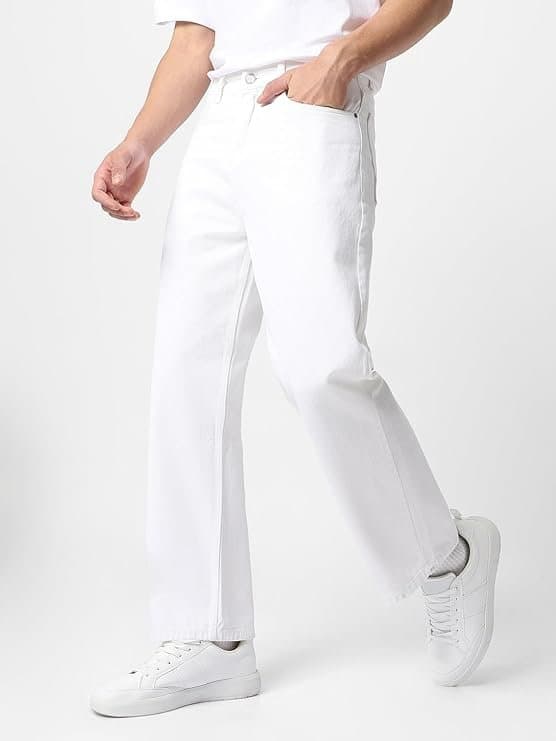 EcomX Men’s White Loose Fit Jeans