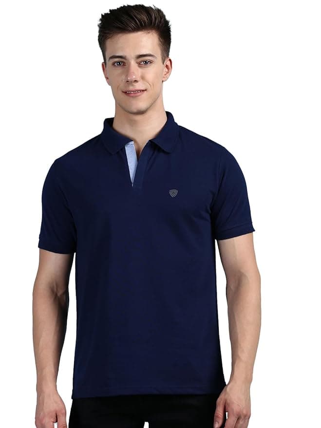 Velmora Men’s Navy Blue Cotton Polo T