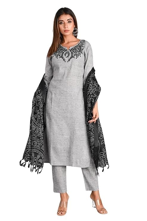 EthniQ Women’s Cotton Kurti Pant Set