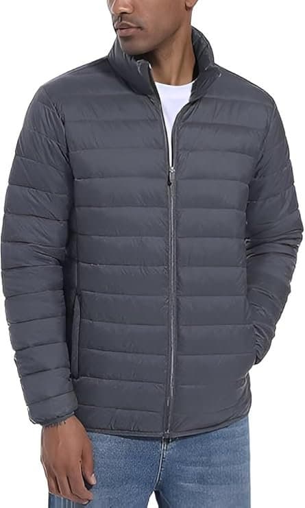 Ben Martin Men’s Nylon Biker Casual Hoody Jacket Grey