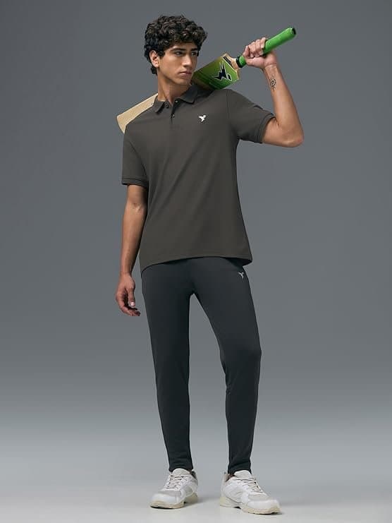 FlexWear Men’s Black Half Sleeve Polo T