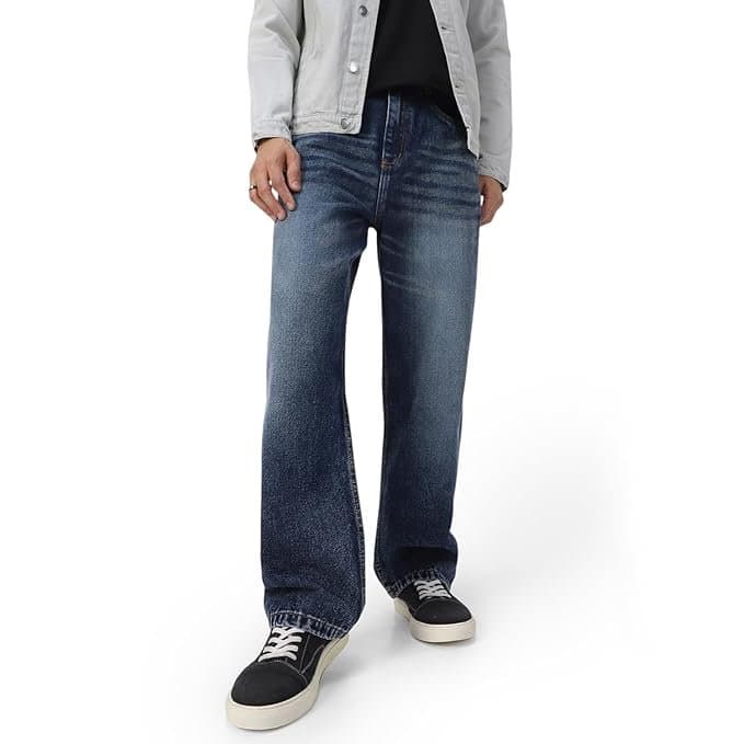 WestCore Men’s Dark Blue Baggy Fit Jeans