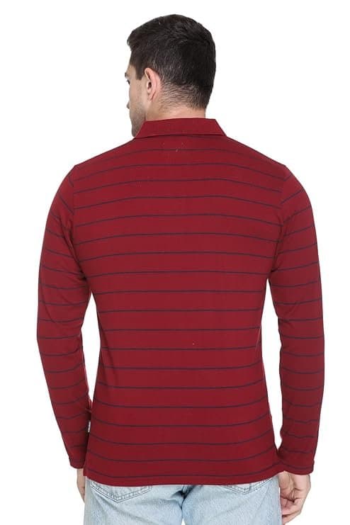 Velmora Men’s Maroon Cotton Polo T