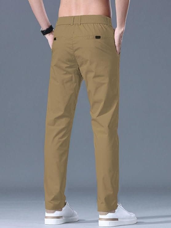 BeigeCore Men’s Regular Fit Casual Trousers