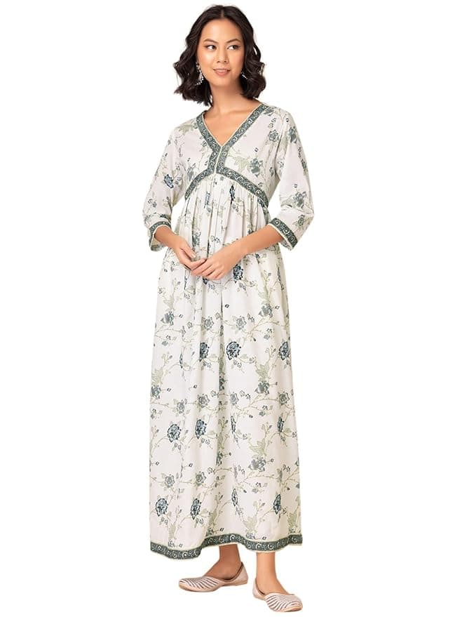 Zyra Women’s Beige Georgette Kurta