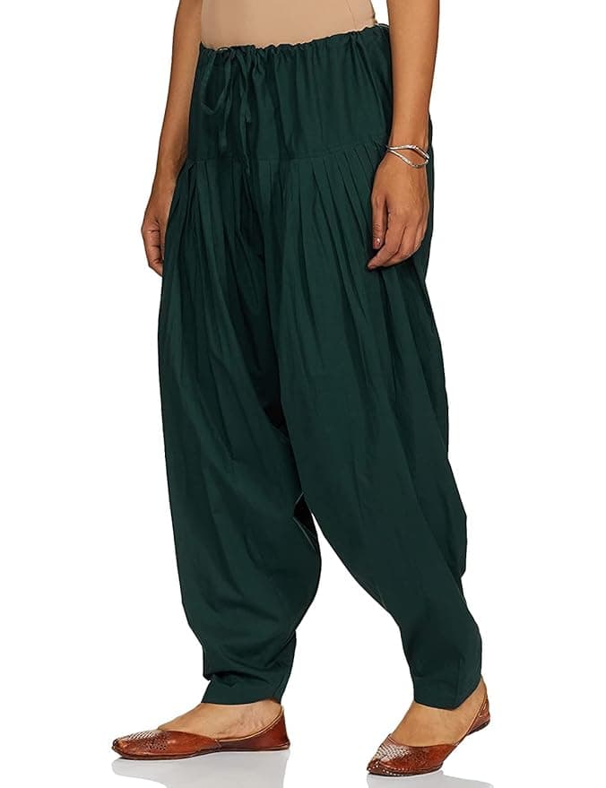 AureliaX Women’s Green Cotton Semi Patiala Salwar