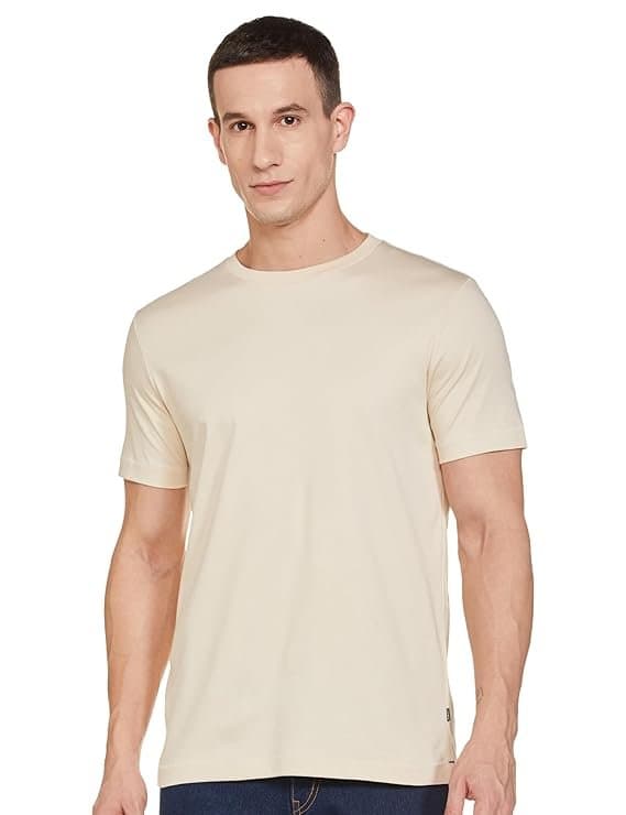 UrbanDrip Men’s Beige Round Neck T