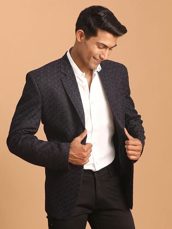 VASTRAMAY Imported Jacquard Fabric Blazer for Men ? Elegant Ethnic Wear...