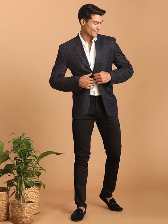 VASTRAMAY Imported Jacquard Fabric Blazer for Men ? Elegant Ethnic Wear...