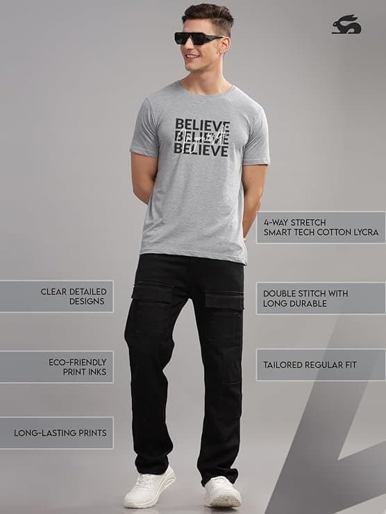 UrbanDrip Men’s Grey Printed T