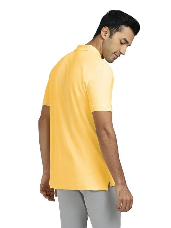 Velmora Men’s Yellow Cotton Polo T