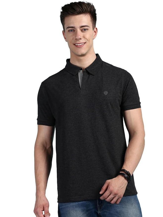 Velmora Men’s Black Cotton Polo T