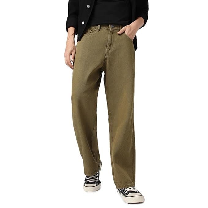 UrbanDrip Men’s Dark Olive Loose Fit Jeans