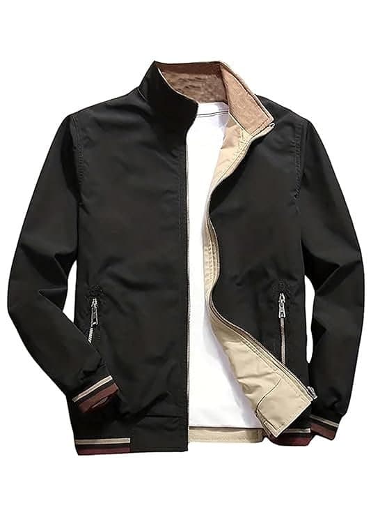 LuxeLayer Men’s Black Outdoor Jacket