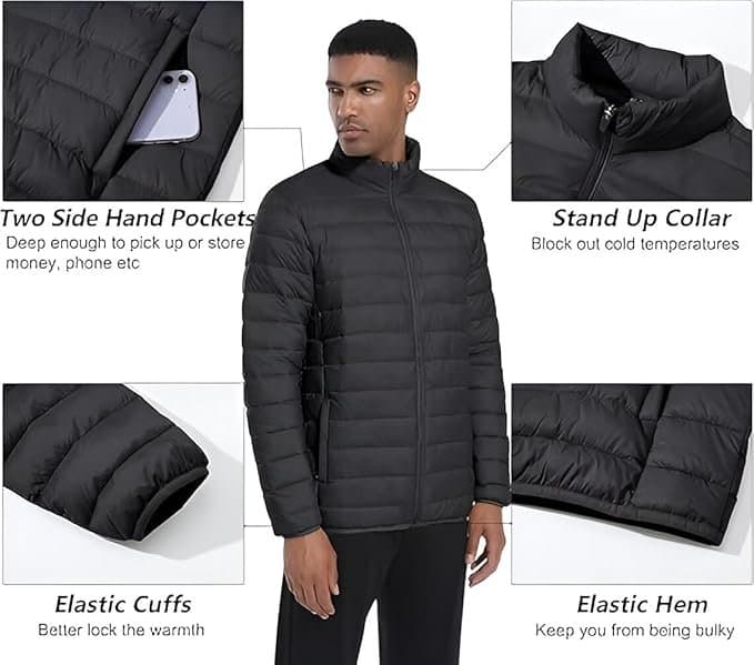 Ben Martin Men’s Nylon Biker Casual Hoody Jacket Black