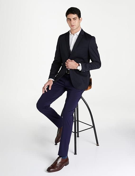 Peter England Men Blazer Navy