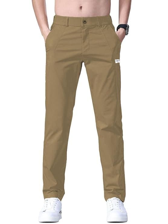 BeigeCore Men’s Regular Fit Casual Trousers