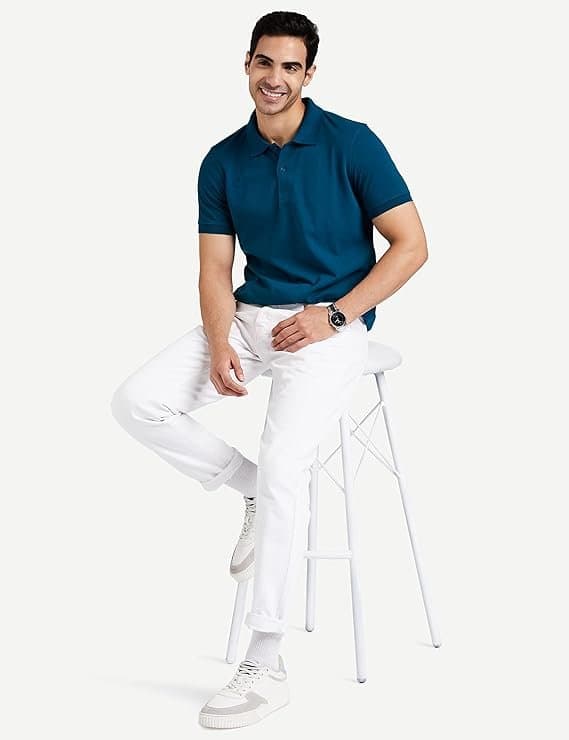 Velmora Men’s Teal Cotton Polo T