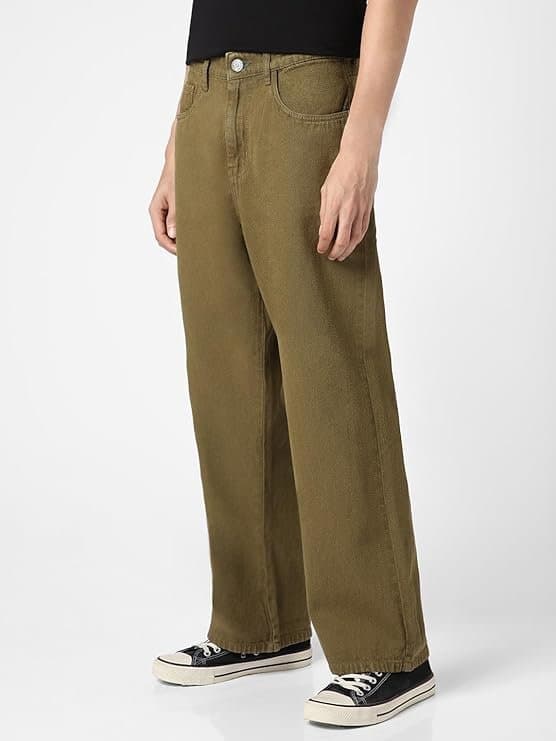 UrbanDrip Men’s Dark Olive Loose Fit Jeans