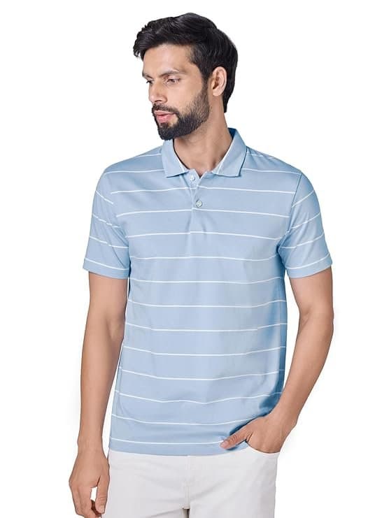 UrbanDrip Men’s Blue Striped Cotton T