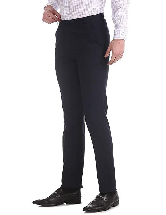 Velmora Men’s Blue Slim Fit Formal Trousers