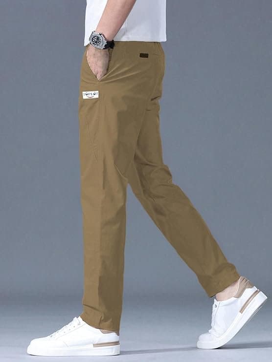 BeigeCore Men’s Regular Fit Casual Trousers