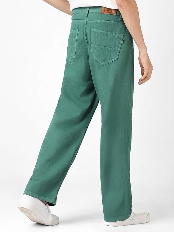 WestCore Men’s Dark Green Baggy Fit Jeans