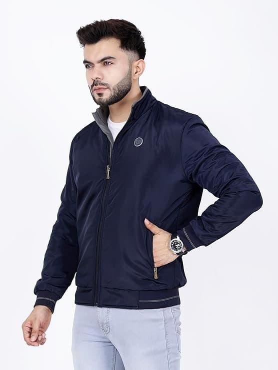 UrbanDrip Men’s Navy Blue Bomber Jacket