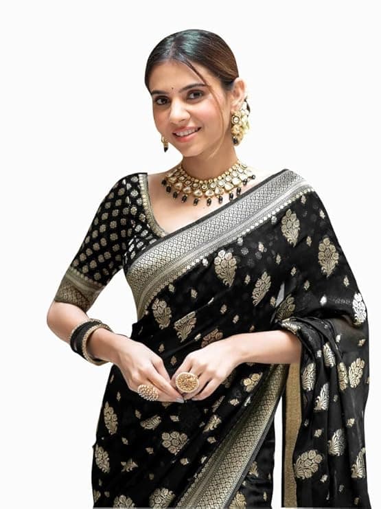 Zyra Women’s Red Kanjivaram Soft Silk Saree