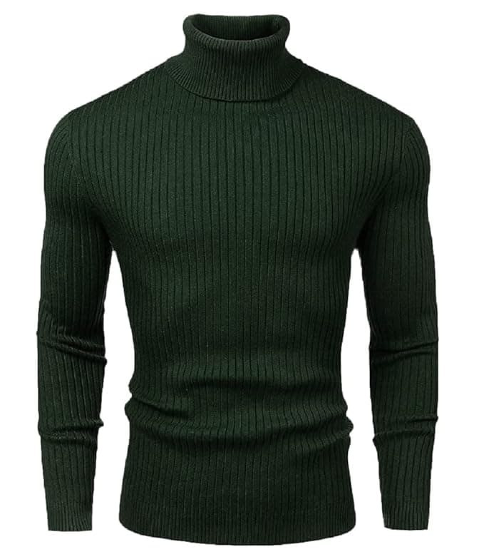 FlexWear Men’s Dark Green High Neck Cotton T