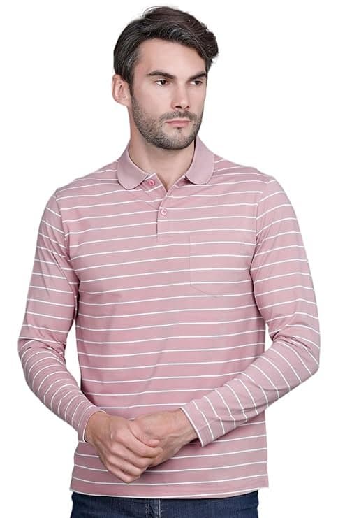 Velmora Men’s Pink Cotton Polo T