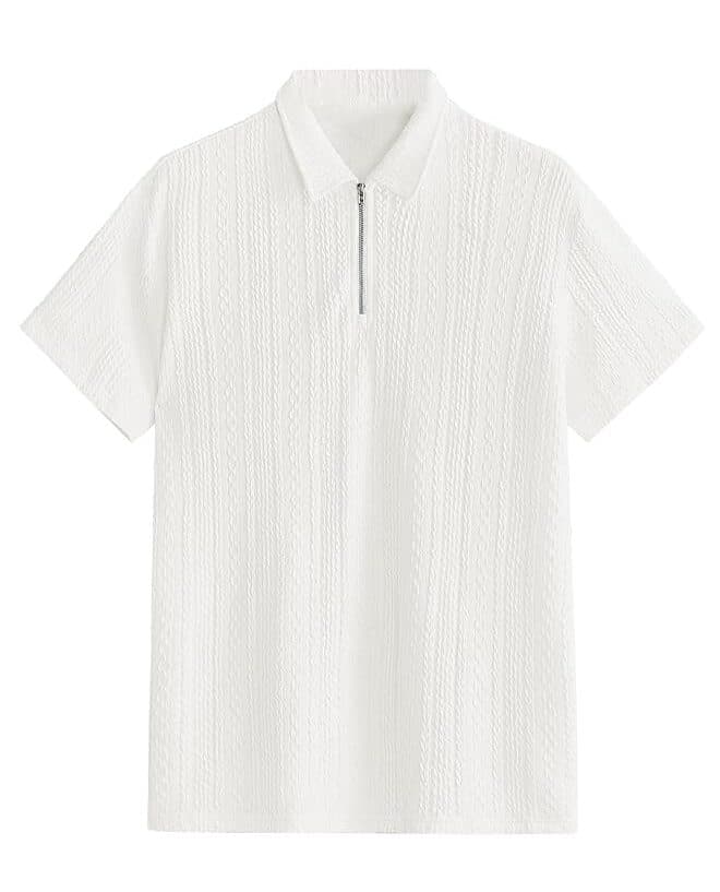 EcomX Men’s White Chain Collar Polo T