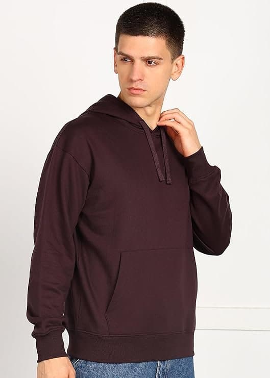 UrbanEdge Men’s Solid Oversized Hoodie