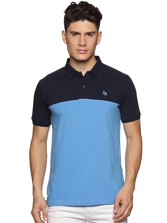 Velmora Men’s Blue Cotton Polo T