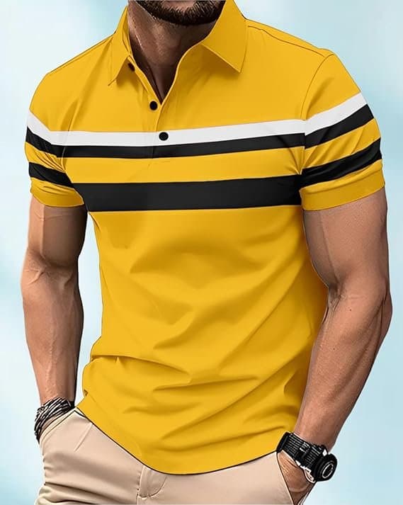 Velmora Men’s Yellow Polo T