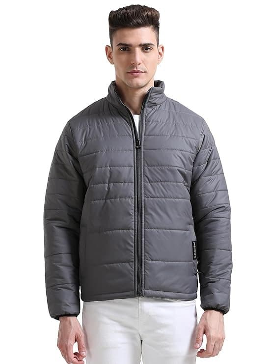 LuxeLayer Men’s Dark Grey Winter Jacket