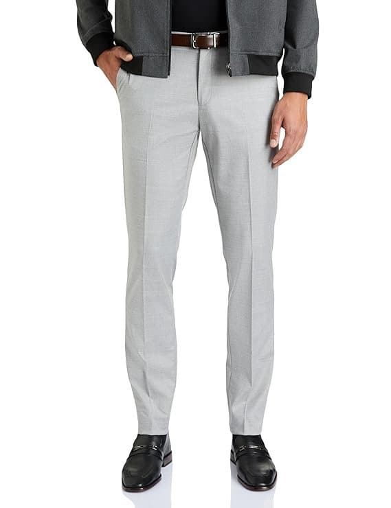 Velmora Men’s Grey Slim Fit Formal Trousers
